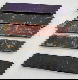 5 straight razors in boxes