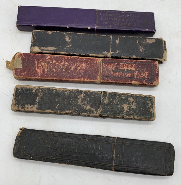 5 straight razors in boxes (1 of 7)