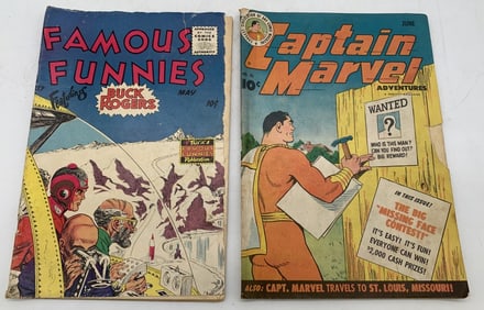 Captain Marvel #36 and Famous Funnies #217