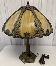 slag glass table lamp