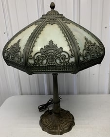 slag glass table lamp