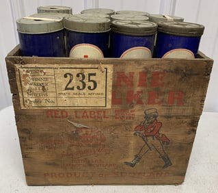 Johnnie Walker Red Label Crate w/11 Red Cross