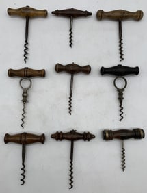 9 wood handled corkscrews