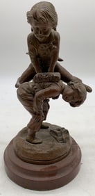 Ferville-Suan bronze Saute-Mouton on marble