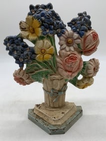 cast iron floral doorstop