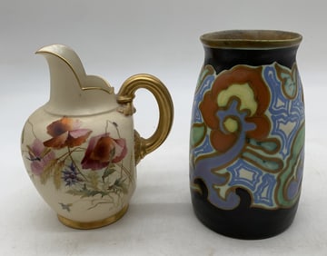 Gouda Vase & Royal Worcester Pitcher