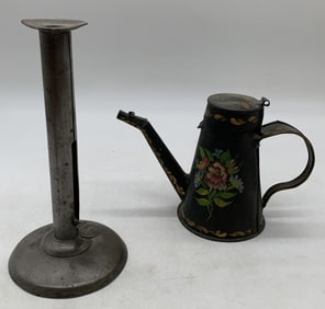 Shaw push up candlestick & toleware waterer