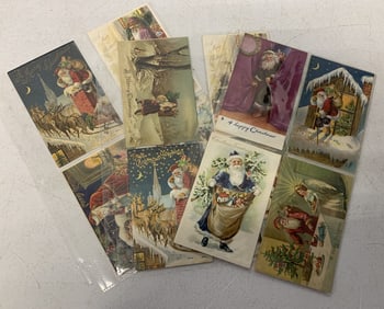 12 Santa postcards