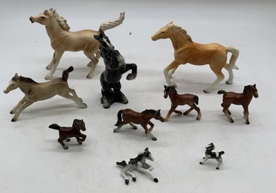 10 porcelain and bone china horse figurines