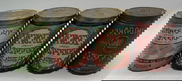 4 metal coffee cans