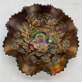 carnival glass good luck bowl