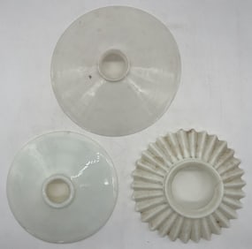 3 Lamp Shades, one fluted