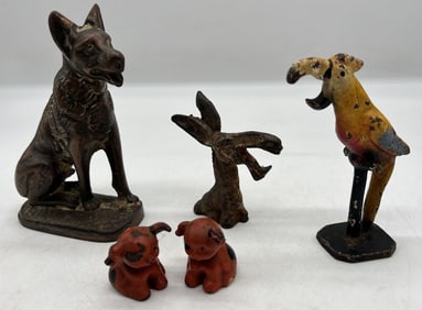 lot of 5 items, 2 Cast Iron Bottle Openers,