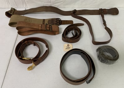 7 Leather,Canvas Belts,1 Marked Jap Pilot