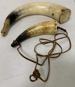 2 Powder Horn Tusks,1/Bird Head Stopper