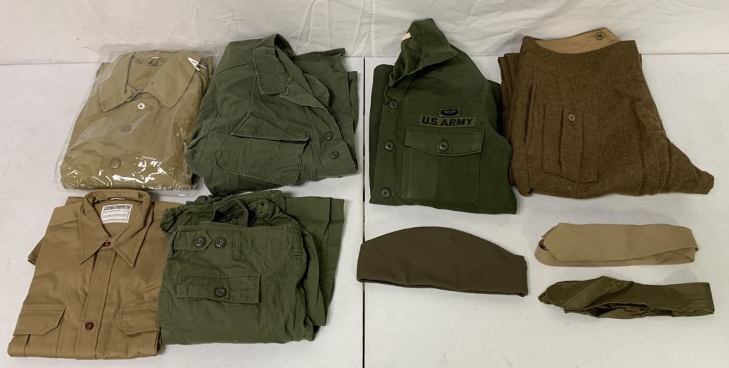 9 Pcs Shirts,Pants,Hat,Ties,reproductions?: 1 pr wool pants,silk,cotton ties,some worn,some new