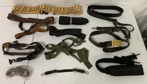11 Assorted Belts,Straps,Leather,Canvas