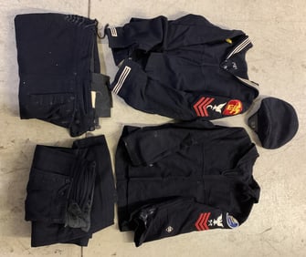 5 Pcs WW2 Navy,Seabee Shirts,Pants,Hat