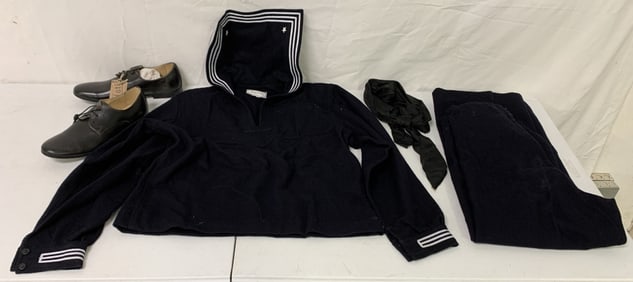 5 pcs,1890's Navy Uniform,Shoes,Scarf,repro?