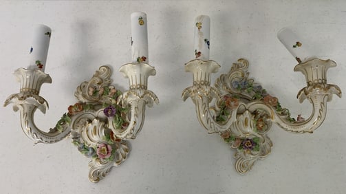 Pair of Dresden Sconces