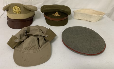 5 Military Caps,Hats,Various Countries, Repro