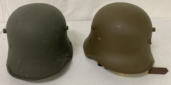 2 Steel Military Helmets,Repros?