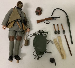German Soldier Doll with Military Accessories
