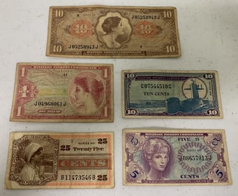 5 Military Payment Certificates