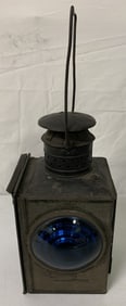 blue lens Railroad signal lantern