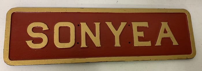 SONYEA cast iron sign