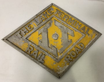 cast aluminum The Lake Terminal RR sign