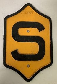 cast iron railroad signage