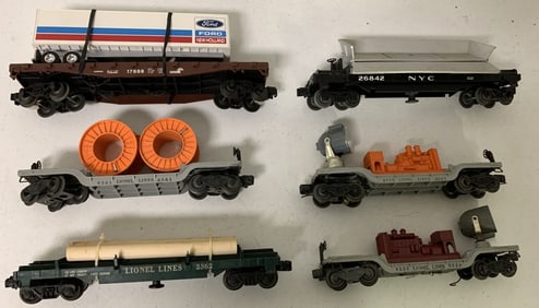 6 Lionel train cars