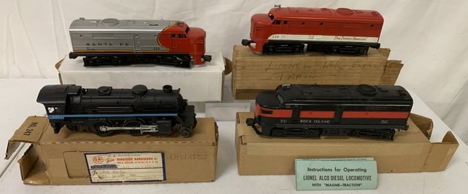 4 Lionel Engines,210,212,231,247 with boxes
