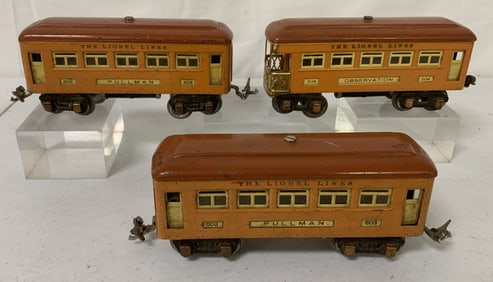 3 Lionel Pullman,Observation Cars,603,604