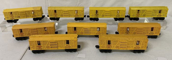 9 Lionel Rodeo Cars 6473,5-Dark,4-Light Yellow