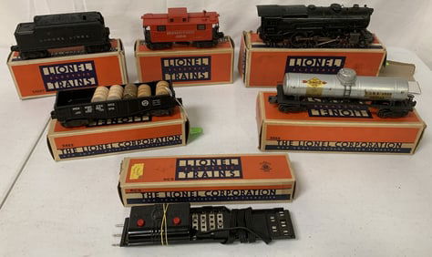 6 Lionel Cars,Engine 675,2555,2452,2457,RCS