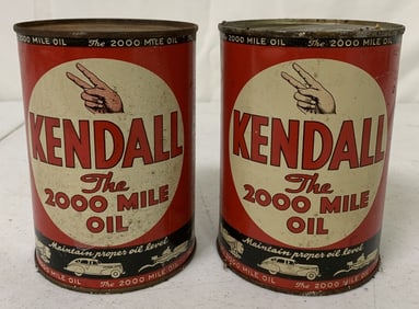 2 Kendall qt. Motor Oil cans, 1 is full