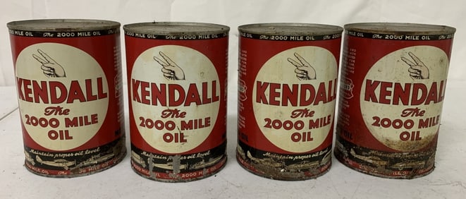 4 full Kendall qt. Motor Oil cans
