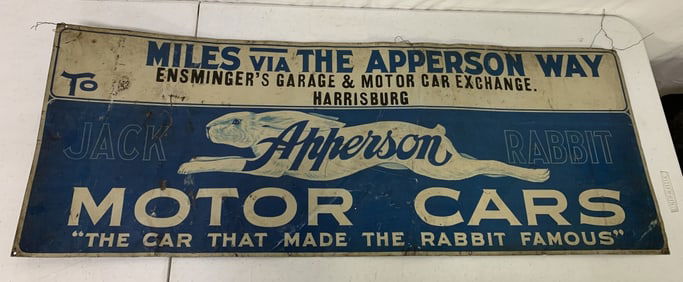 Apperson Jack Rabbit Motor cars sign