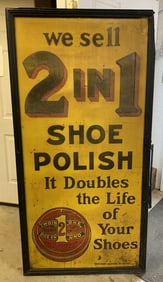 Sand Paint Shoe Polish Tin Sign