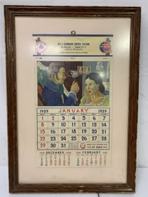 1939 Red Crown Gas Adv Calender