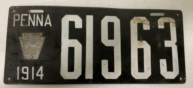 Pennsylvania 1914 license plate 61963