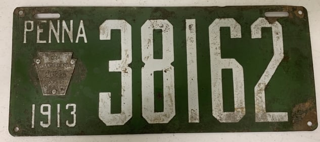 Pennsylvania 1913 license plate 38162