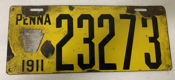 Pennsylvania 1911 license plate 23273