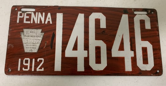 Pennsylvania 1912 license plate 14646