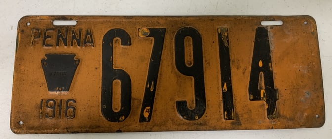 Pennsylvania 1916 license plate 67914