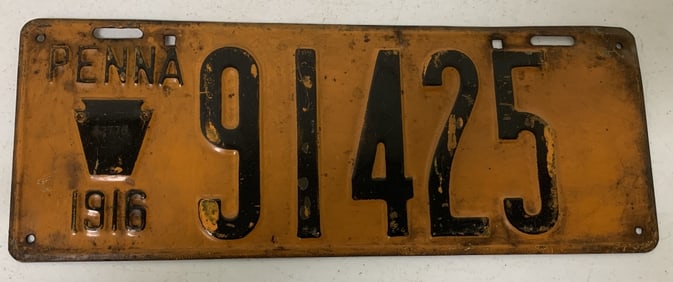 Pennsylvania 1916 license plate 91425