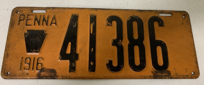 Pennsylvania 1916 license plate 41386