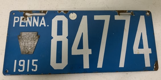 Pennsylvania 1915 license plate 84774